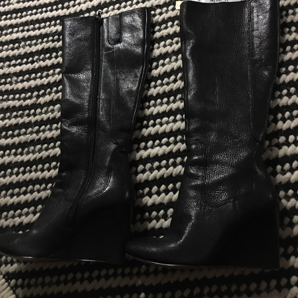 Amazing Nine West Wedge leather boots in size 6.5